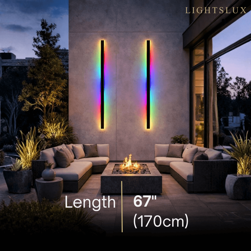Modern Outdoor LED Wall Light (RGB) — Available in 8 Sizes - Flindria
