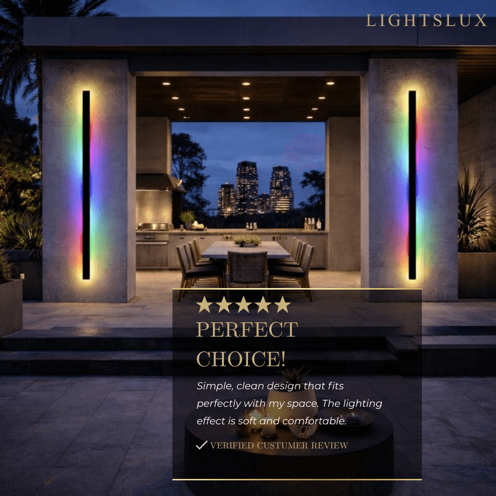 Modern Outdoor LED Wall Light (RGB) — Available in 8 Sizes - Flindria