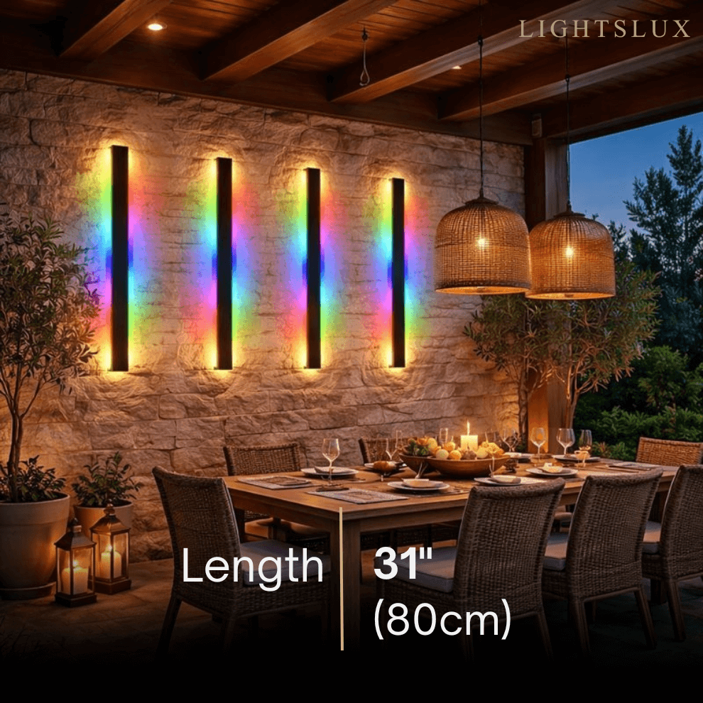 Modern Outdoor LED Wall Light (RGB) — Available in 8 Sizes - Flindria