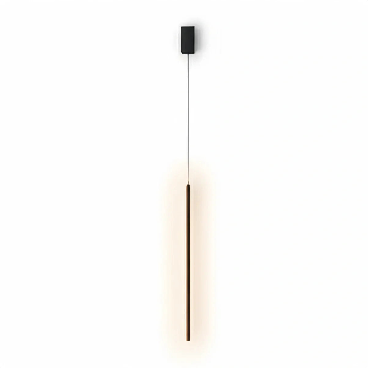 Minimalist Linear Pendant Light Black Metal Lamp for Bedroom - Flindria