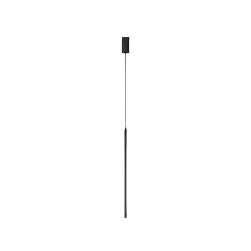 Minimalist Linear Pendant Light Black Metal Lamp for Bedroom - Flindria