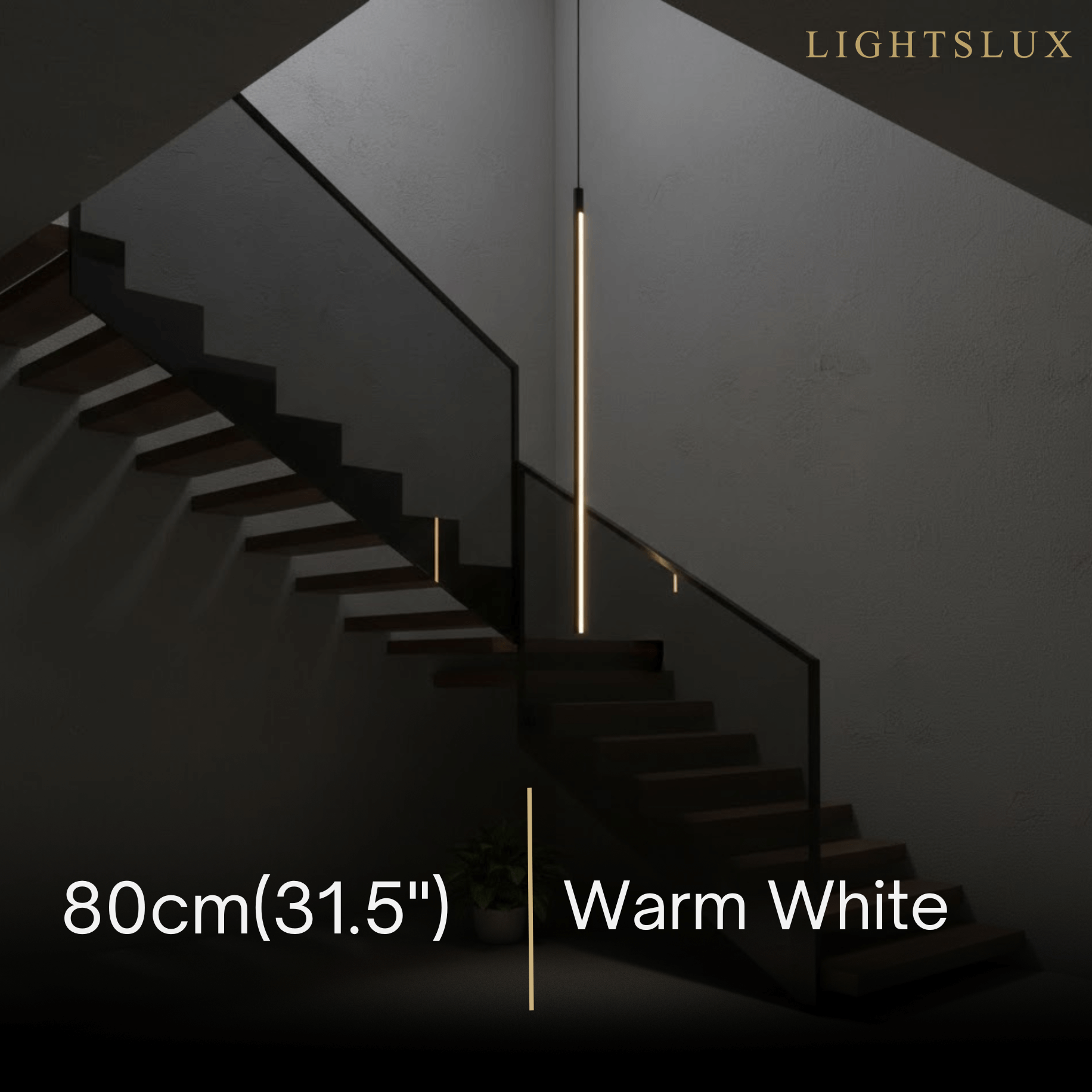 Minimalist Linear Pendant Light Black Metal Lamp for Bedroom - Flindria