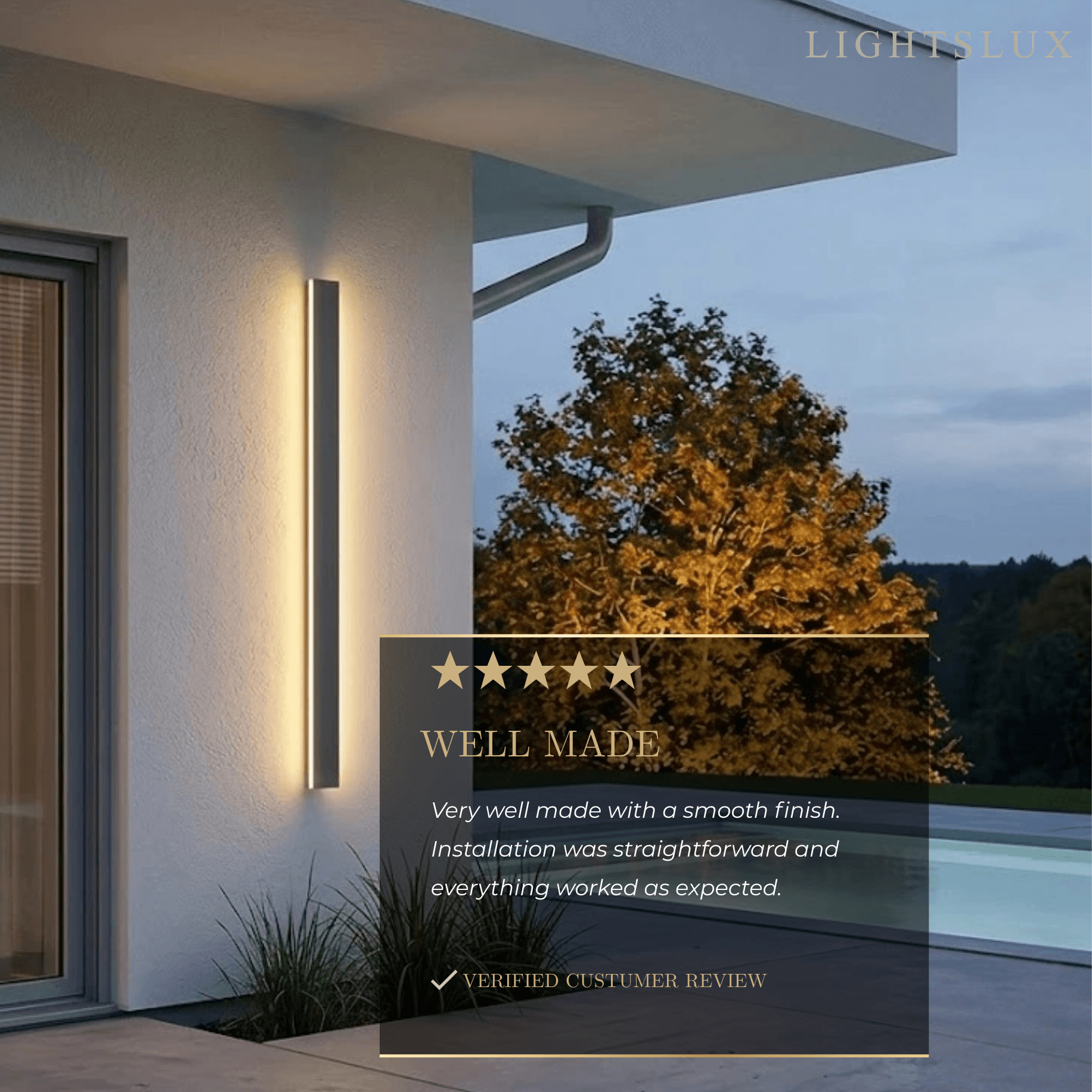Minimalist Wall Lamp – Waterproof Linear for Outdoor - Flindria