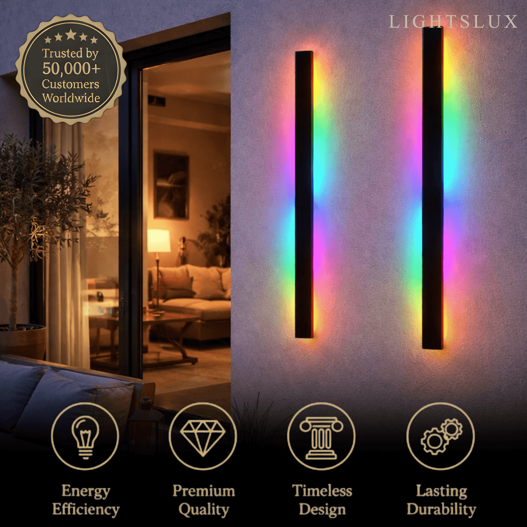 Minimalist Wall Lamp – Waterproof Linear for Outdoor（RGB） - Flindria