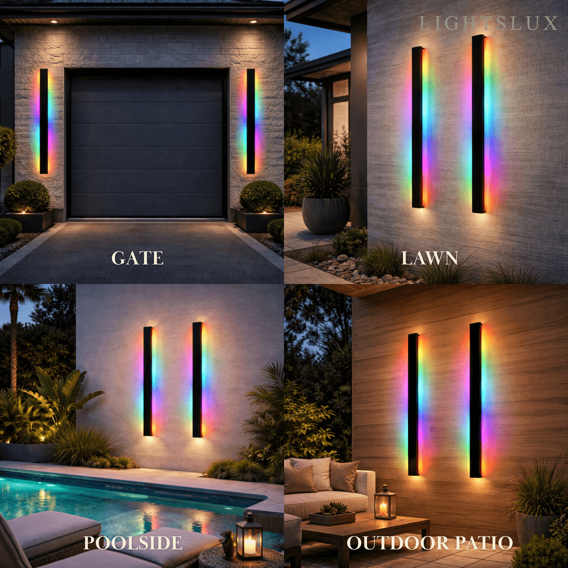 Minimalist Wall Lamp – Waterproof Linear for Outdoor（RGB） - Flindria