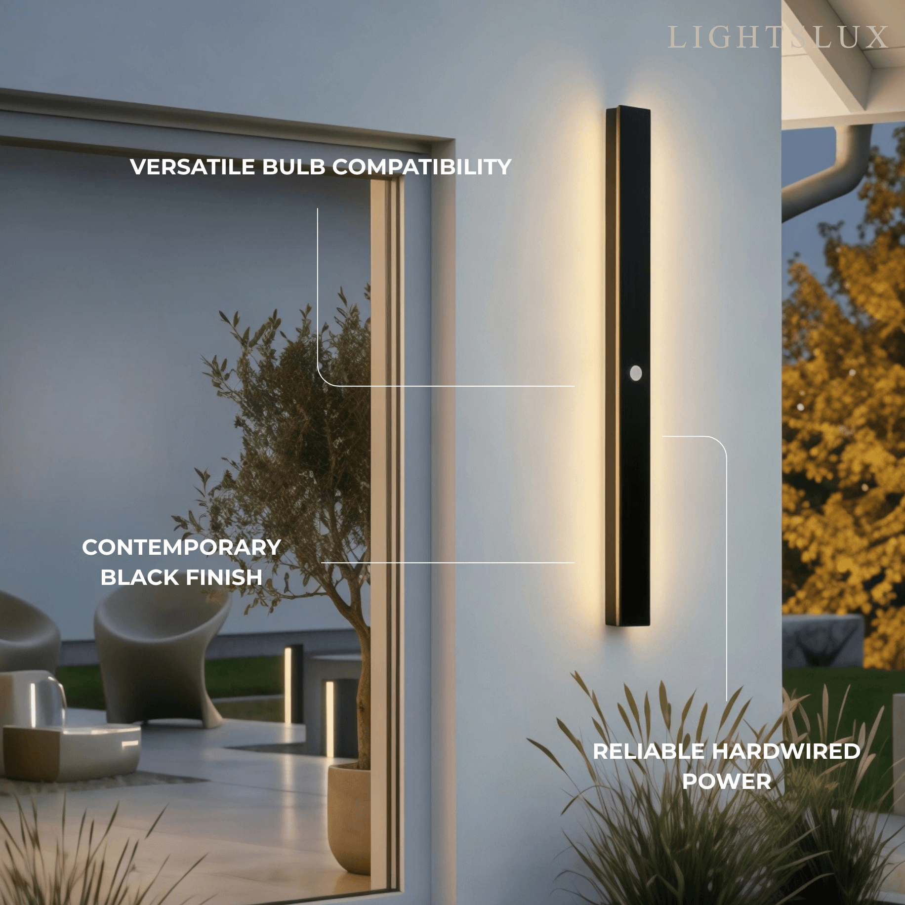 Minimalist Sensor Wall Lamp – Waterproof Linear for Courtyard - Flindria