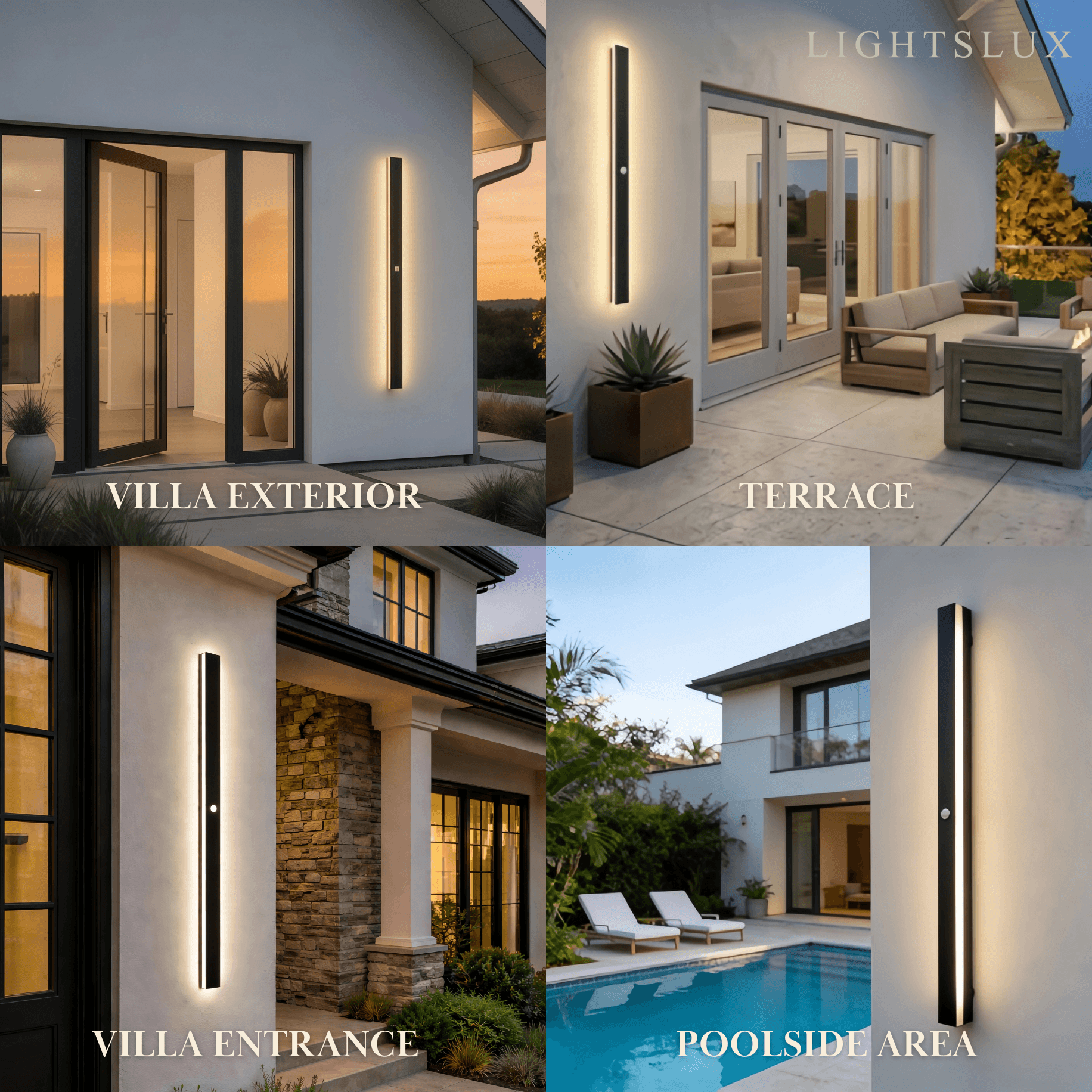 Minimalist Sensor Wall Lamp – Waterproof Linear for Courtyard - Flindria