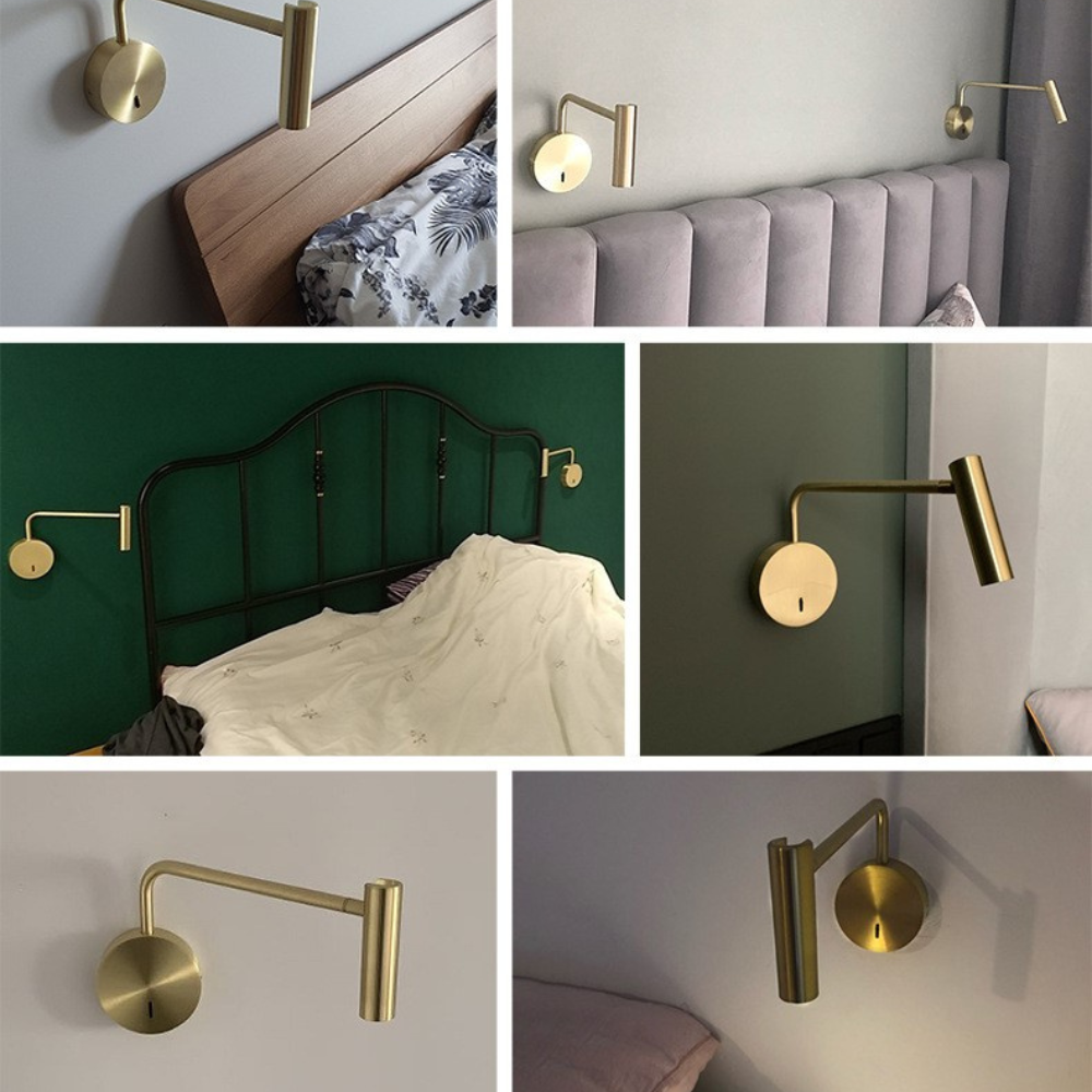 Modern Metal Wall Lamp - Black/Gold Dual Finish for Bedroom/Living Room - Flindria