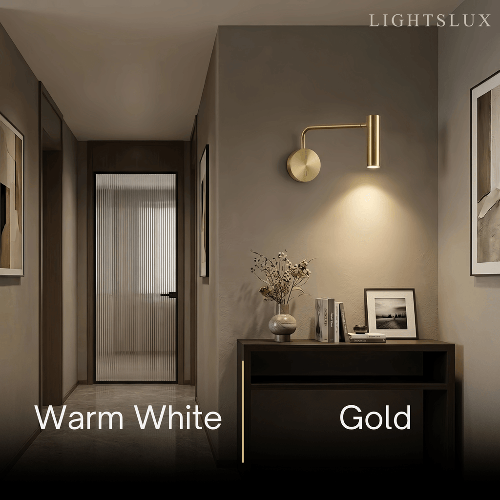 Modern Metal Wall Lamp - Black/Gold Dual Finish for Bedroom/Living Room - Flindria