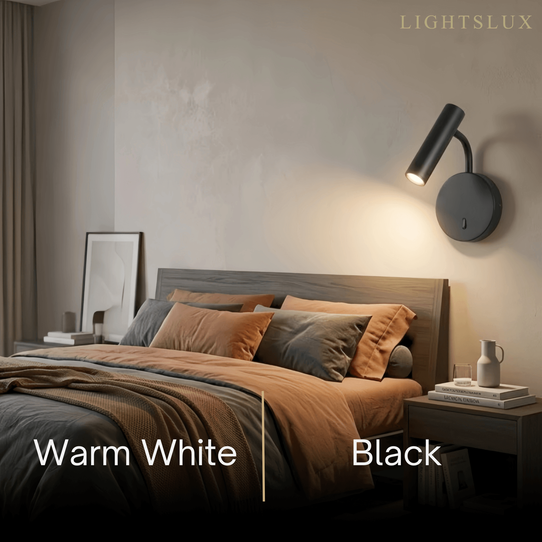 Modern Metal Wall Lamp - Black/Gold Dual Finish for Bedroom/Living Room - Flindria