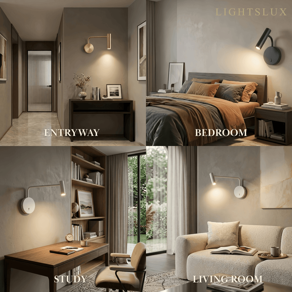 Modern Metal Wall Lamp - Black/Gold Dual Finish for Bedroom/Living Room - Flindria