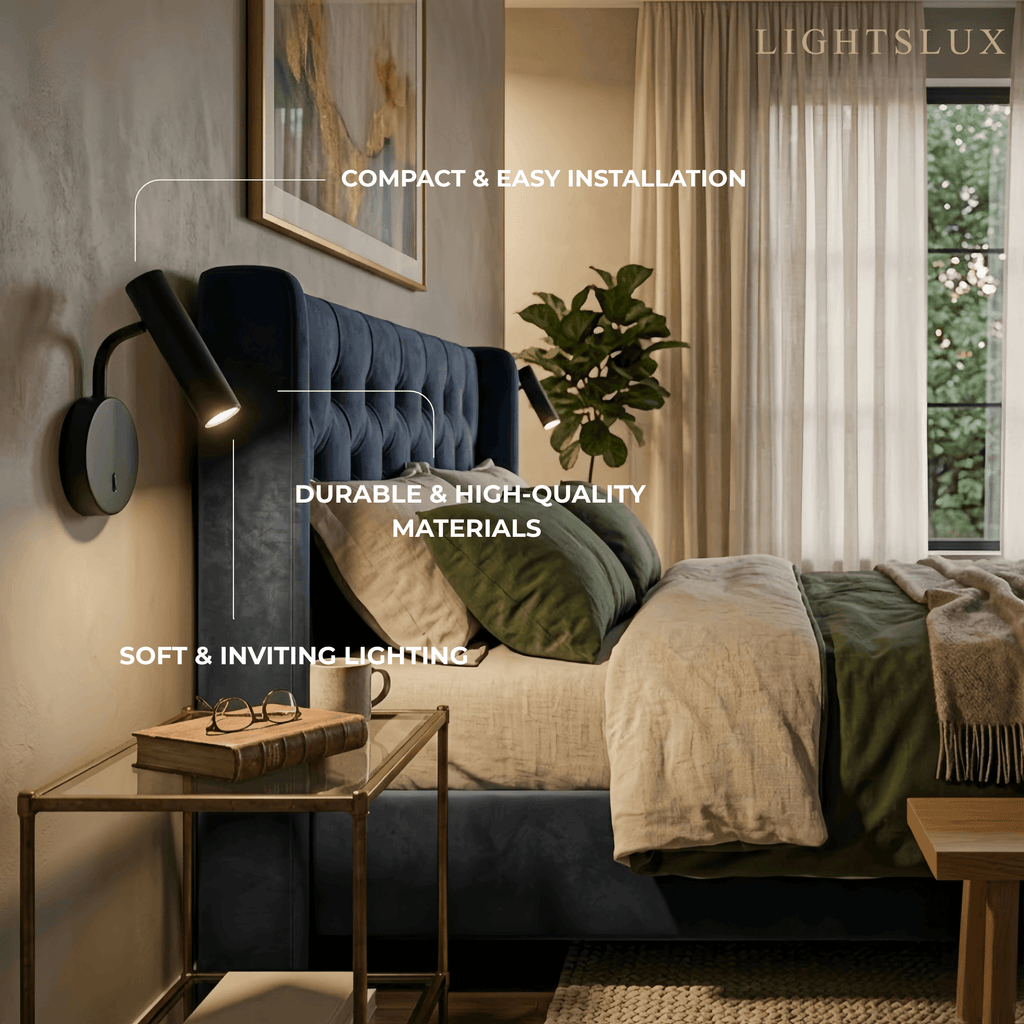 Modern Metal Wall Lamp - Black/Gold Dual Finish for Bedroom/Living Room - Flindria