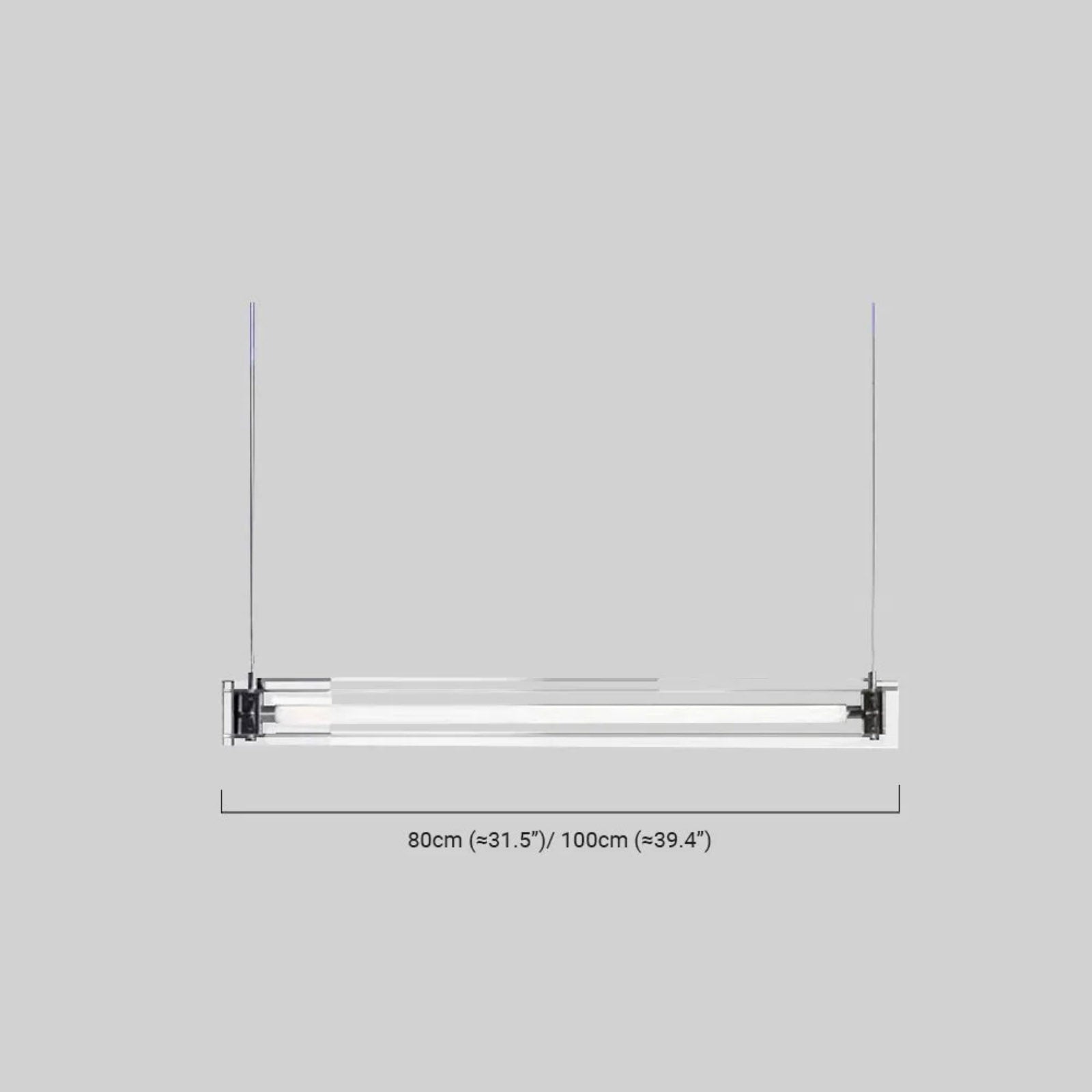 Minimalist Linear Pendant Light — Clear Glass & Metal for Living/Dining Room - Flindria