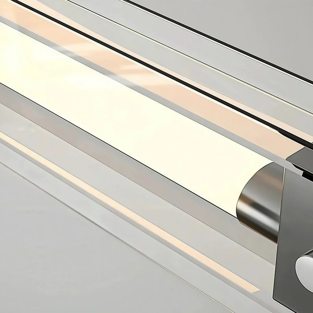 Minimalist Linear Pendant Light — Clear Glass & Metal for Living/Dining Room - Flindria
