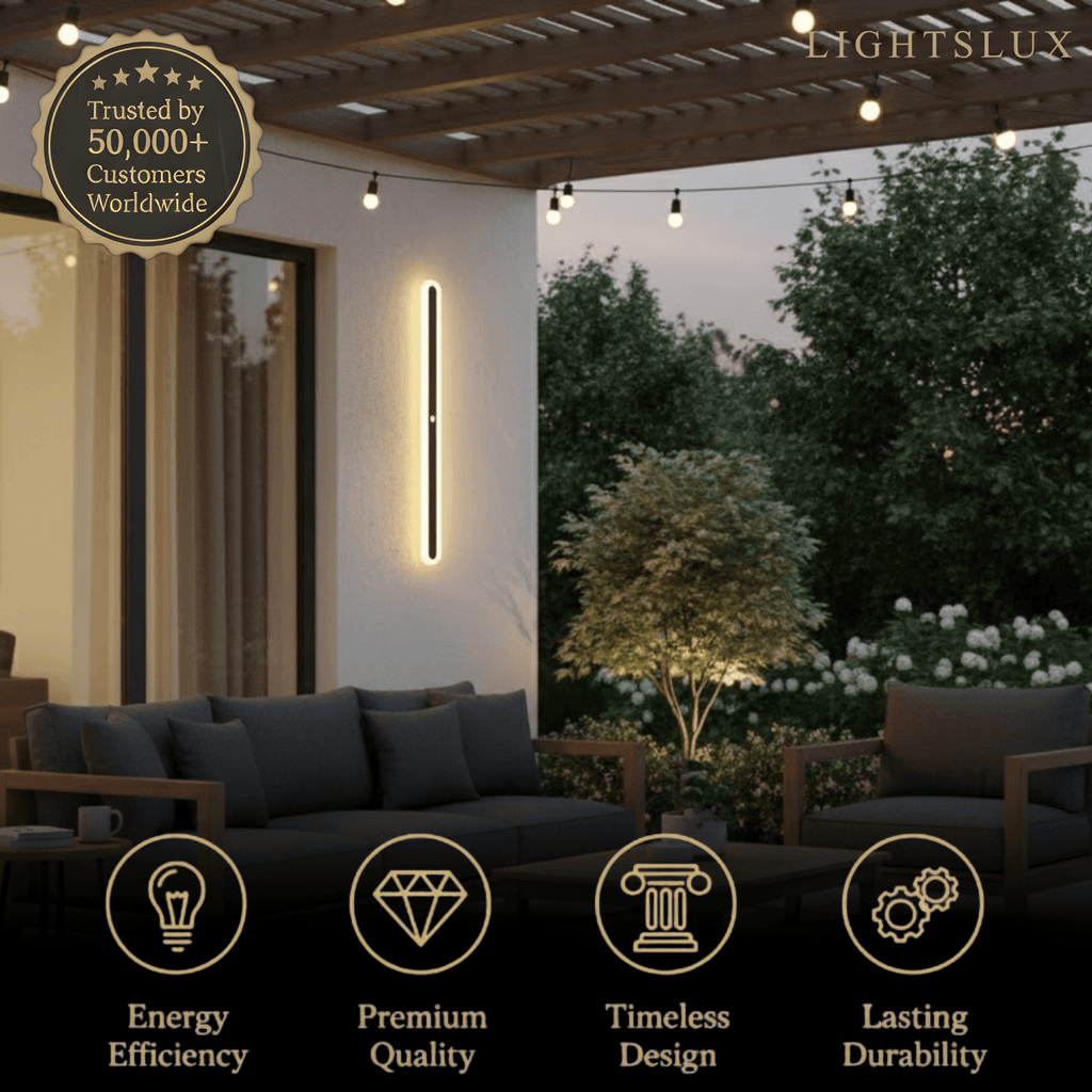 Modern Linear Outdoor Wall Lamp –  Sensor Light for Indoor/Outdoor - Flindria
