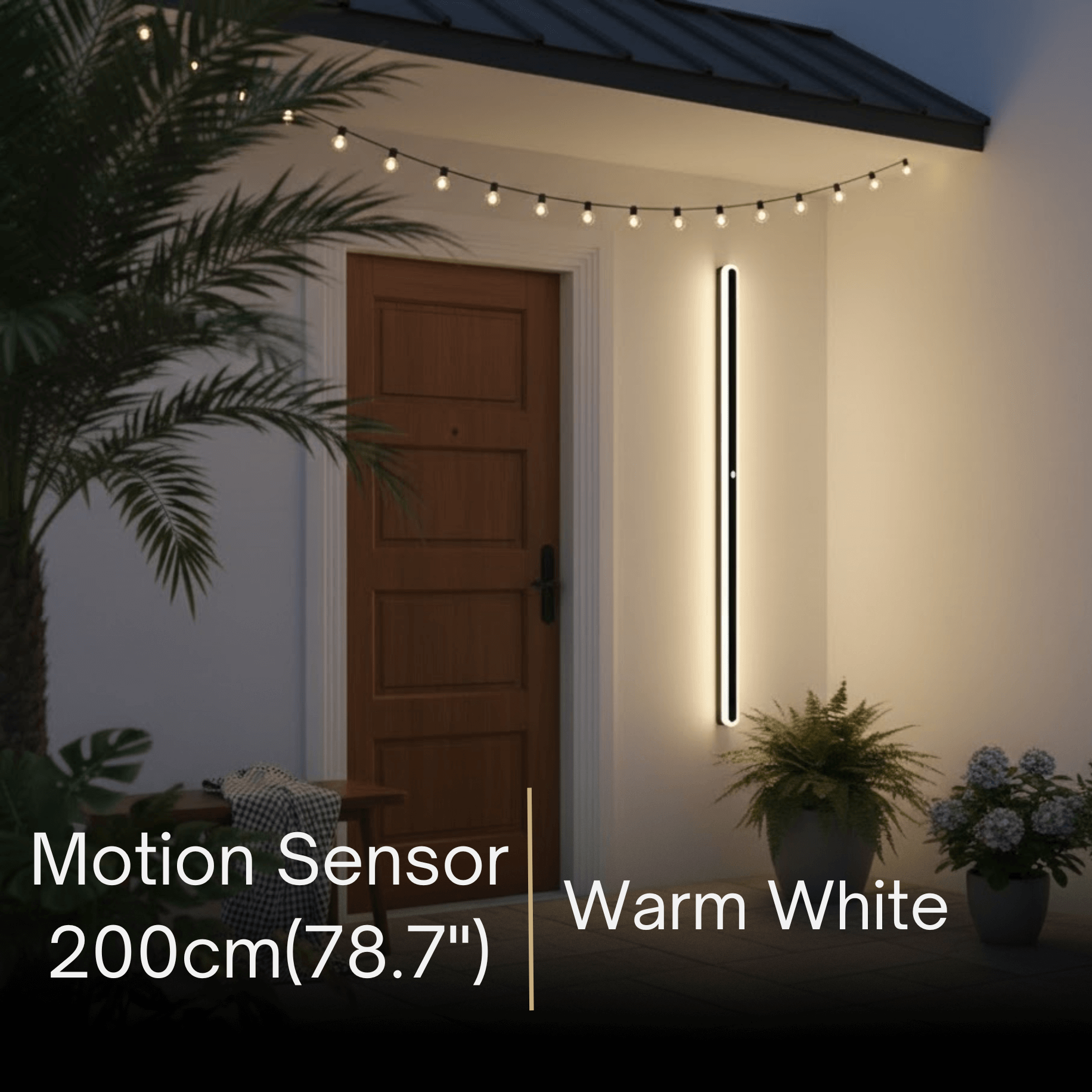 Modern Linear Outdoor Wall Lamp –  Sensor Light for Indoor/Outdoor - Flindria
