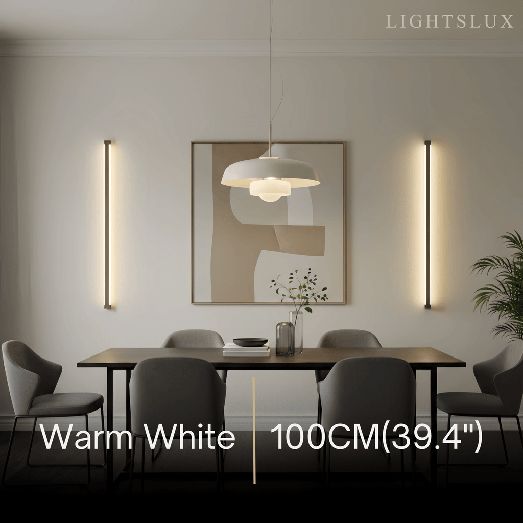 Modern Linear LED Wall Lamp – Black Wall-Mounted Light for Living Room - Flindria
