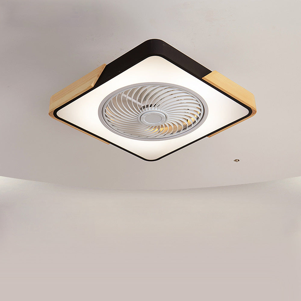 Moderne Holzdeckenventilatoren mit energiesparender LED-Beleuchtung