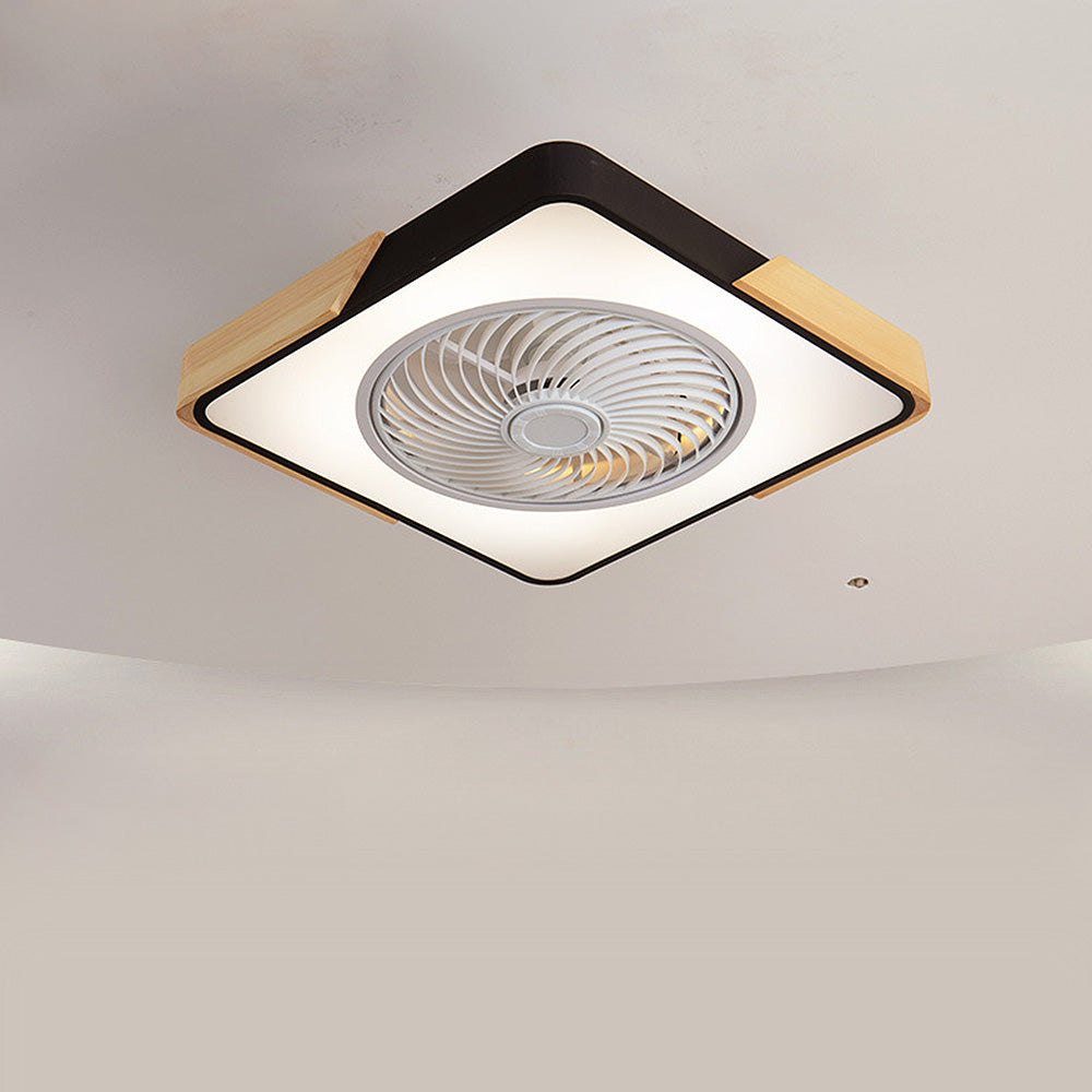 Moderne Holzdeckenventilatoren mit energiesparender LED-Beleuchtung