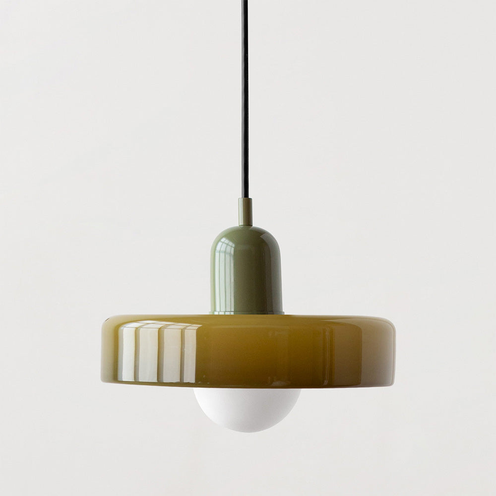 Liora Bauhaus Colored Glass Pendant Light - Adjustable Height Suspension