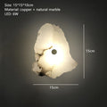 Natural Marble LED Wall Sconce — Modern Design, Copper Accents