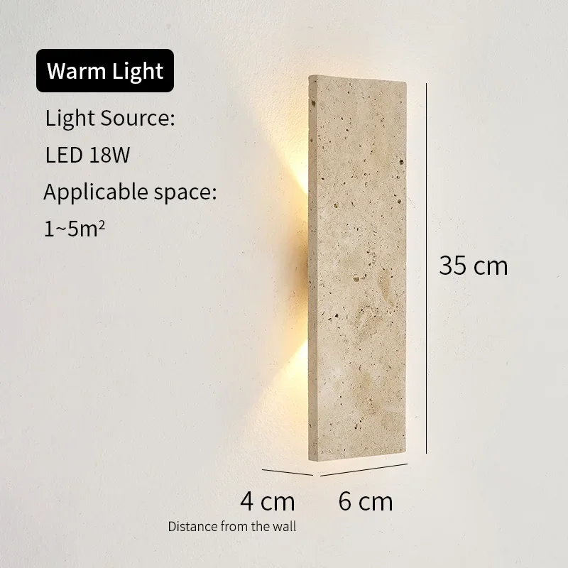 Wasserdichte LED-Wandleuchte – Natursteindesign für drinnen und draußen