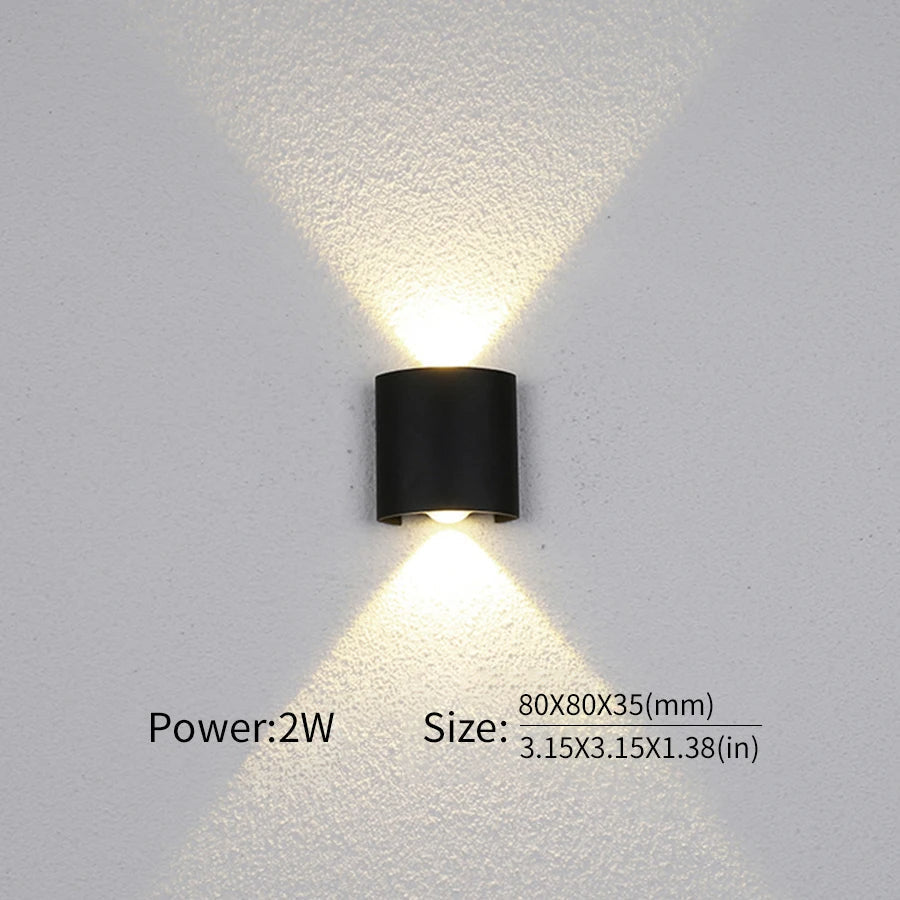 Applique murale LED moderne étanche, options de 2W à 10W