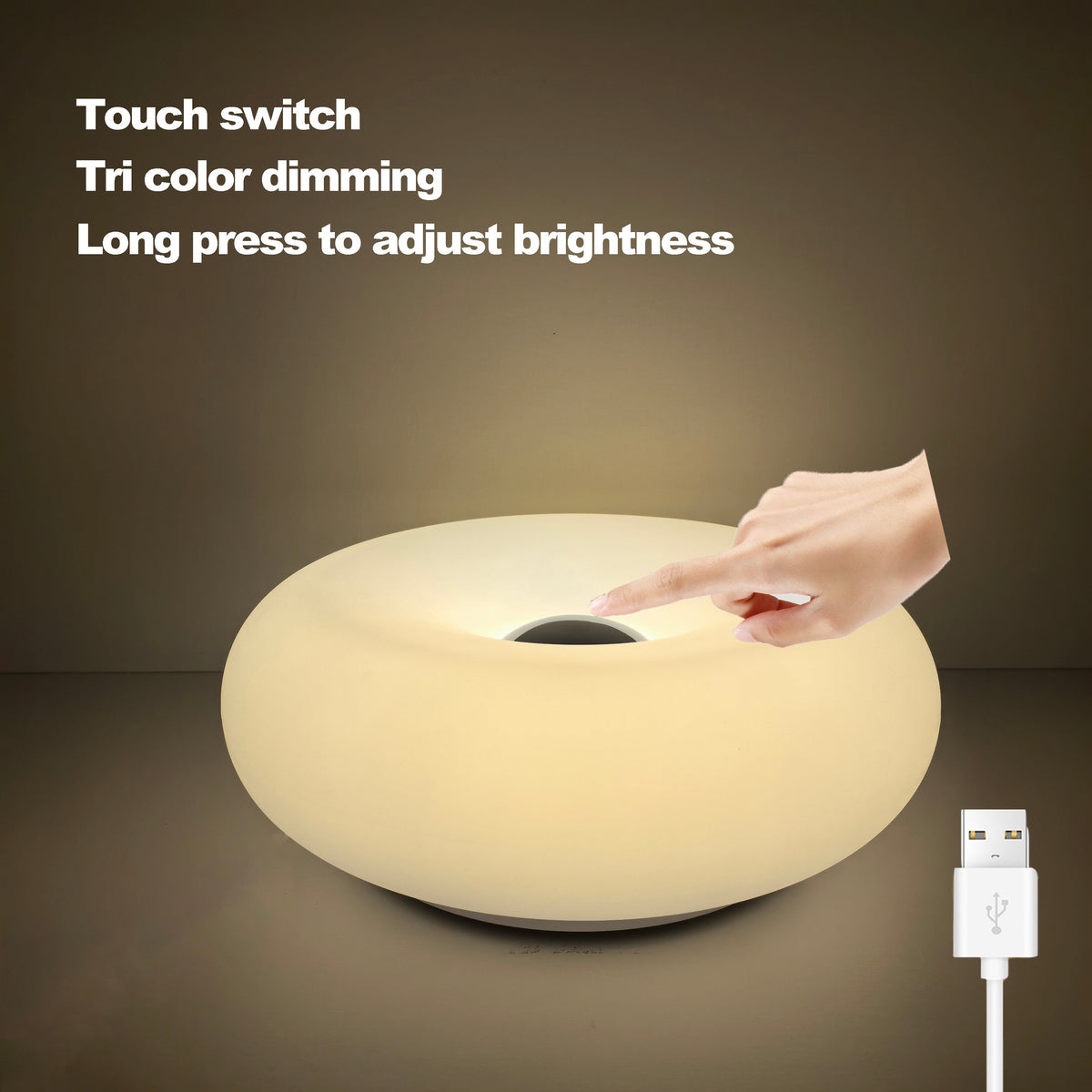 USB-Touch-Tischlampe - Dimmbare RGB-Beleuchtung mit 16 Farben