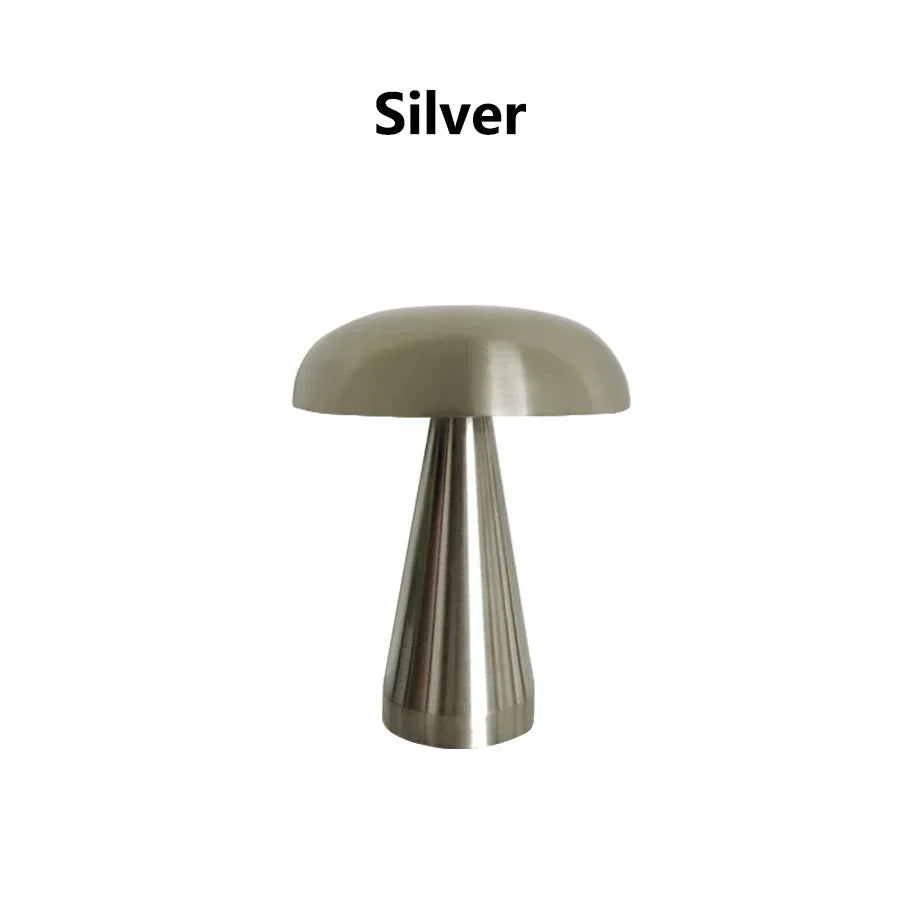 Lampe de bureau LED rechargeable en forme de champignon — Sans fil, capteur tactile