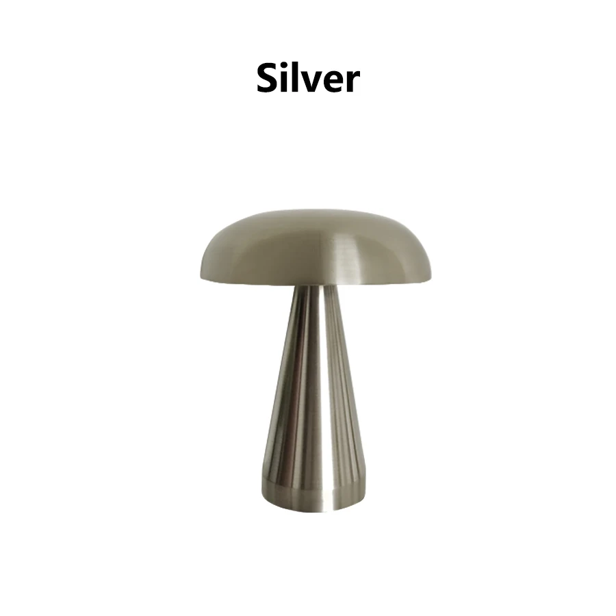 Lampe de bureau LED rechargeable en forme de champignon — Sans fil, capteur tactile