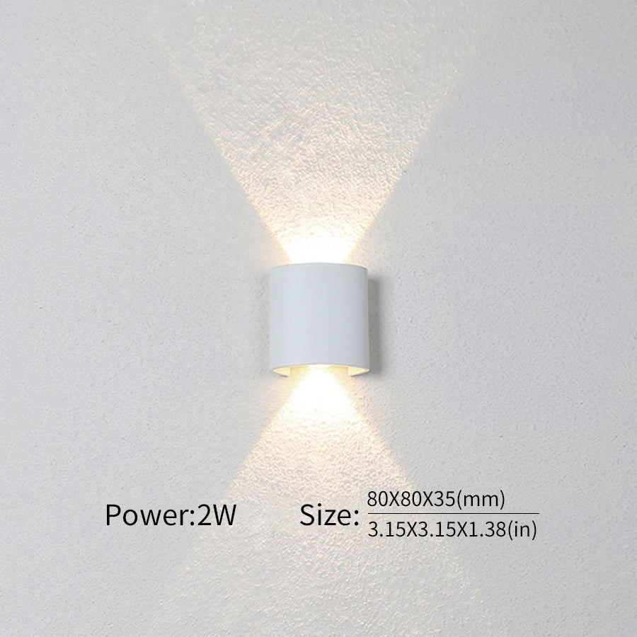 Applique murale LED moderne étanche, options de 2W à 10W