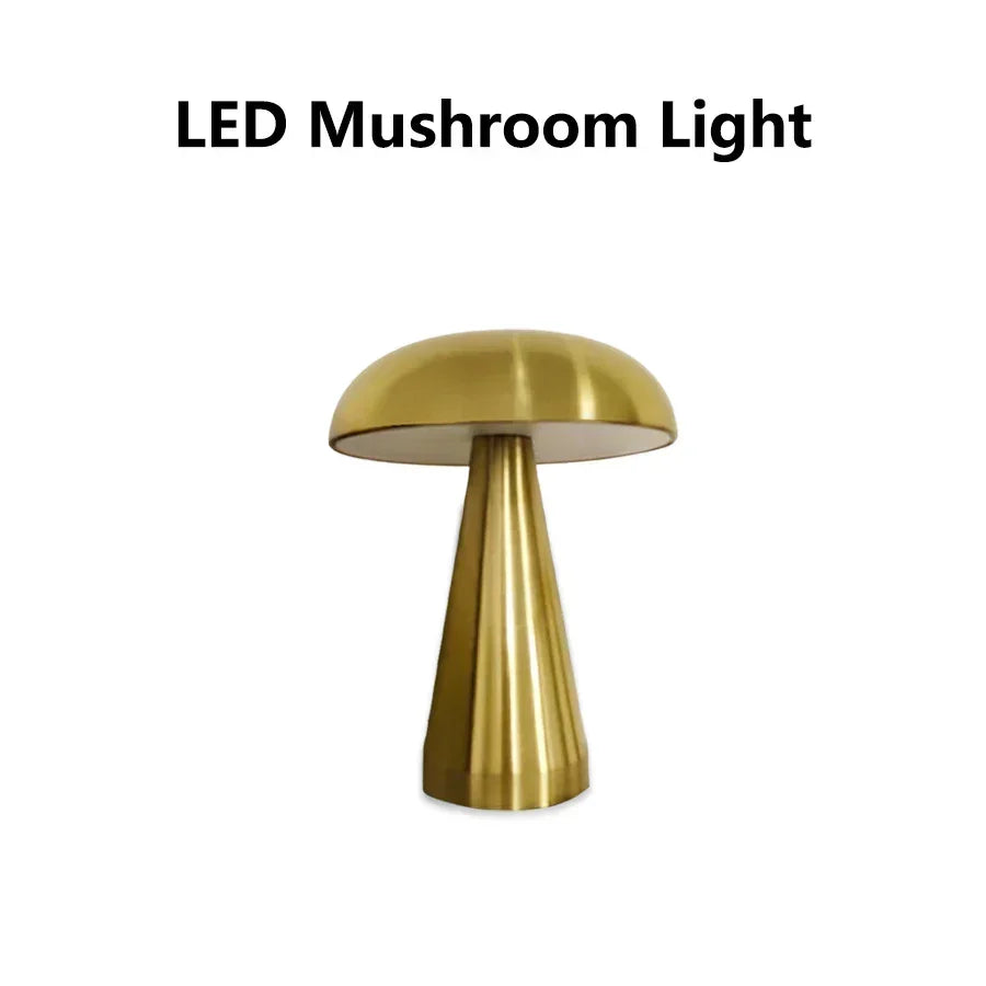 Lampe de bureau LED rechargeable en forme de champignon — Sans fil, capteur tactile