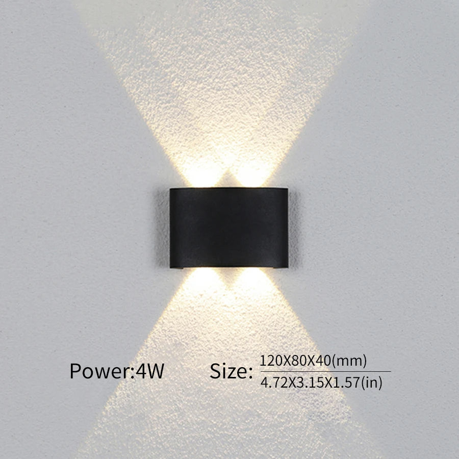 Applique murale LED moderne étanche, options de 2W à 10W