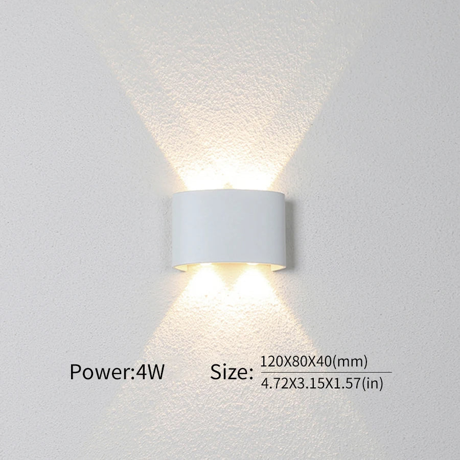 Applique murale LED moderne étanche, options de 2W à 10W