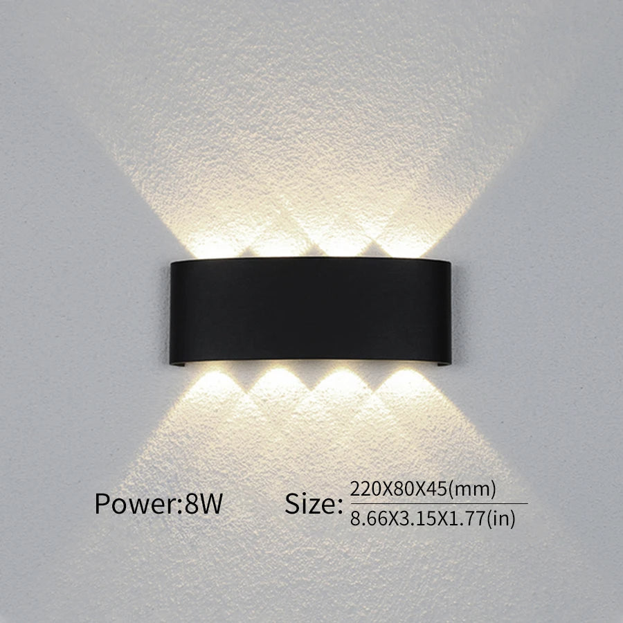 Applique murale LED moderne étanche, options de 2W à 10W