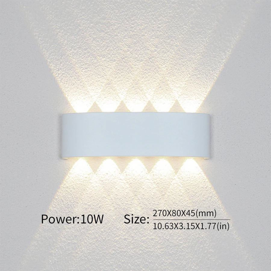 Applique murale LED moderne étanche, options de 2W à 10W