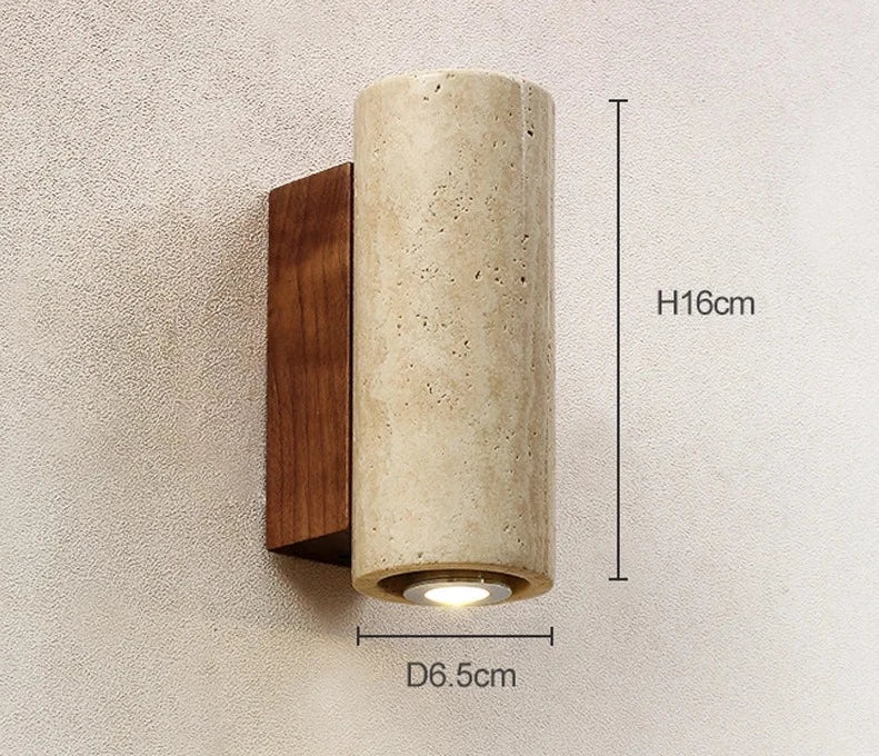 EmberStone Travertine Wall Light With LED For Living Rooms