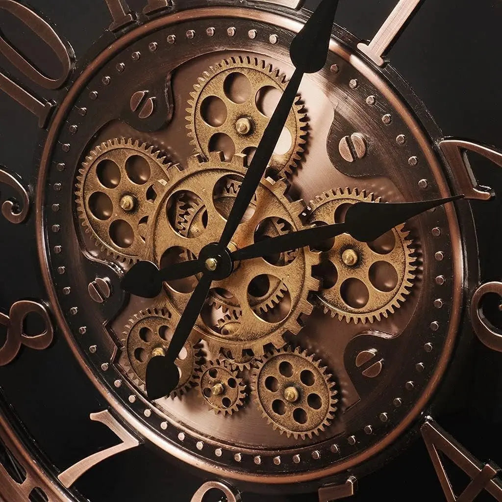 Starožitné měděné nástěnné hodiny CopperTime, 21 palců — vintage dekorace