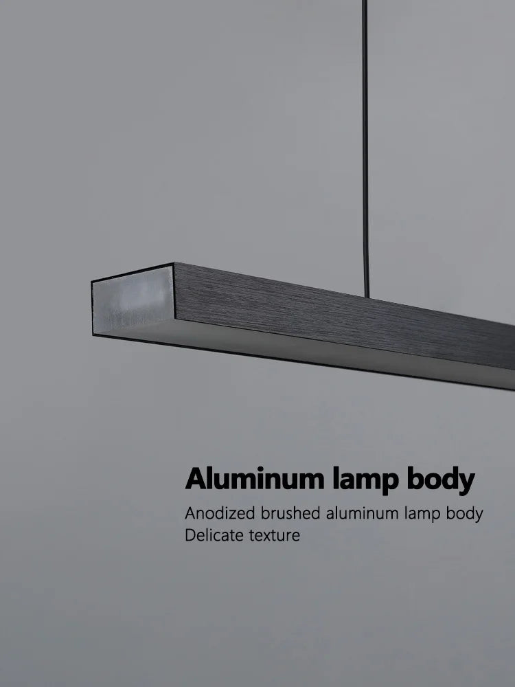 Schlichte LED-Pendelleuchten — verstellbare lange Stange, warmes Licht