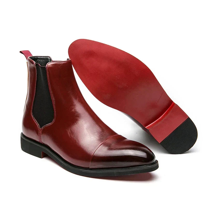 ANNIBALE CARRACCI Genuine Leather Chelsea Boots — Classic Style