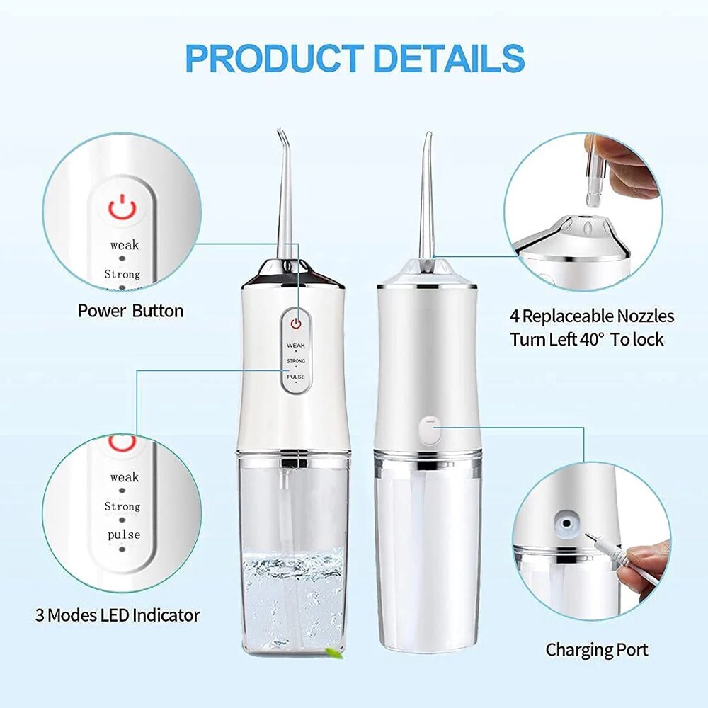 Cordless 4-in-1 Dental Water Flosser — 4 Jet Tips