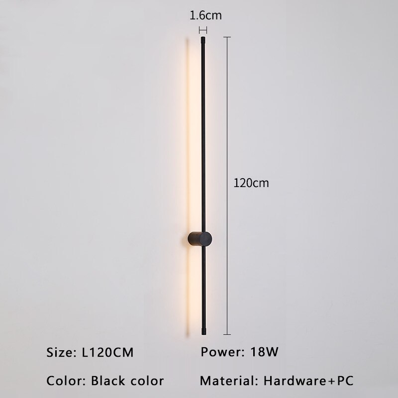 Modern minimalistisk LED-vägglampa, guld eller svart, AC85-265V