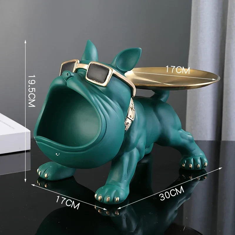 30 cm:n hartsinen bulldoggisäilytyslaatikko - koirapatsas, eläinaiheinen koriste