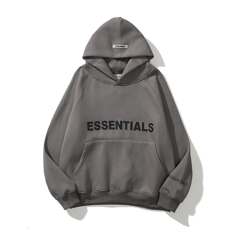 Fear Of God Essentials Hoodie — 100 % bomull, ultramjukt sweatshirtmaterial, känguruficka