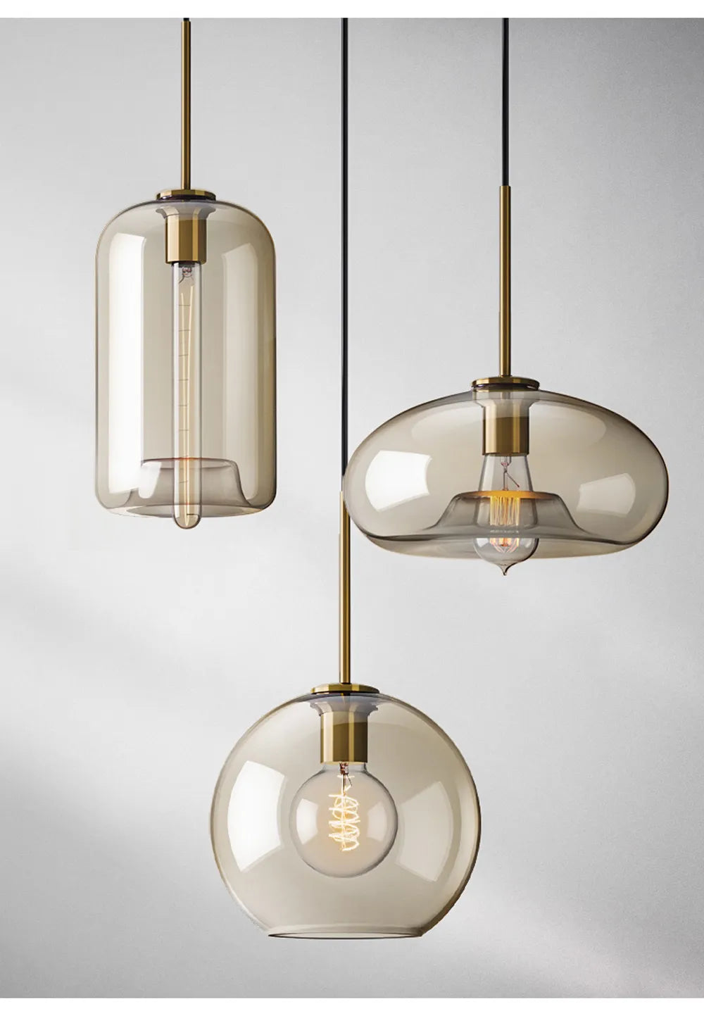 Industriële Nordic hanglamp van glas en led - modern luxearmatuur