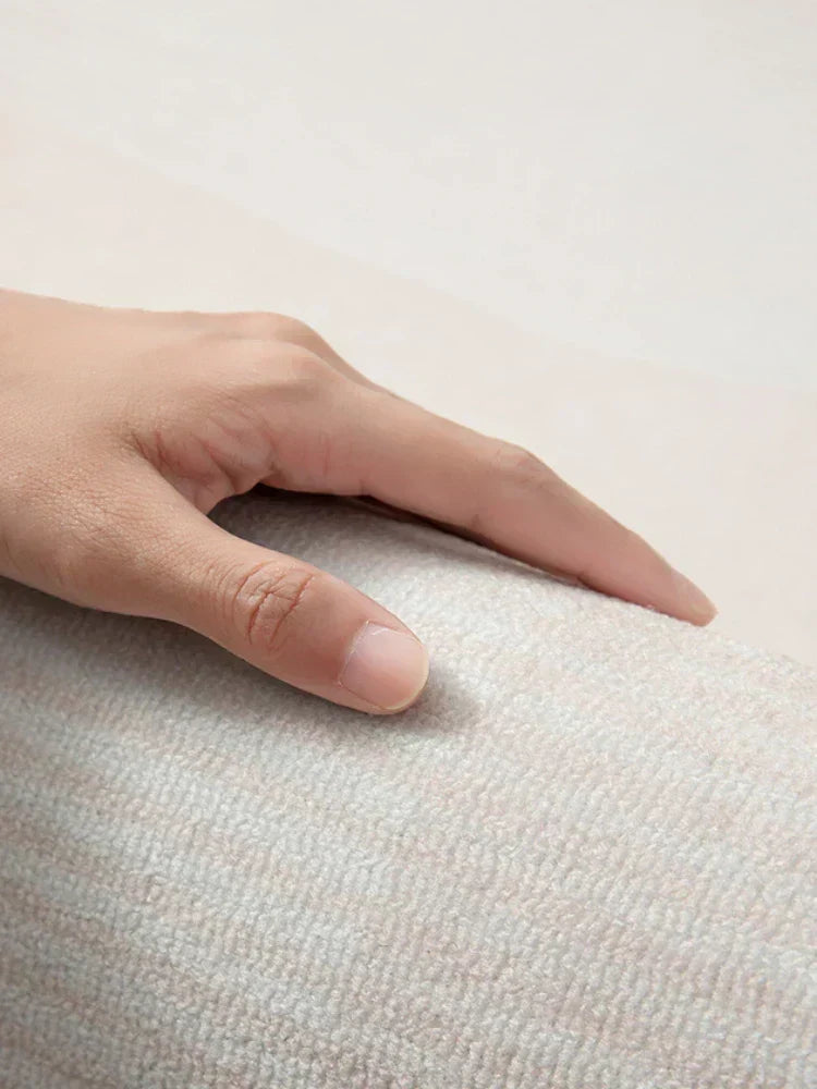 Tapis moderne beige abstrait, style crème - Design résistant et facile d’entretien