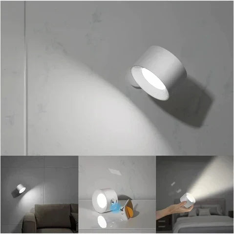 GlowEase Rechargeable Cordless LED Wall Lamp — Dimmable, 360° Rotating