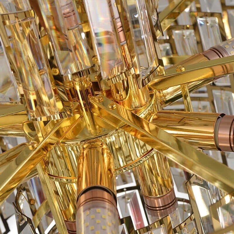 Lucienne Chandelier — Postmodern Golden Crystal Pendant Light
