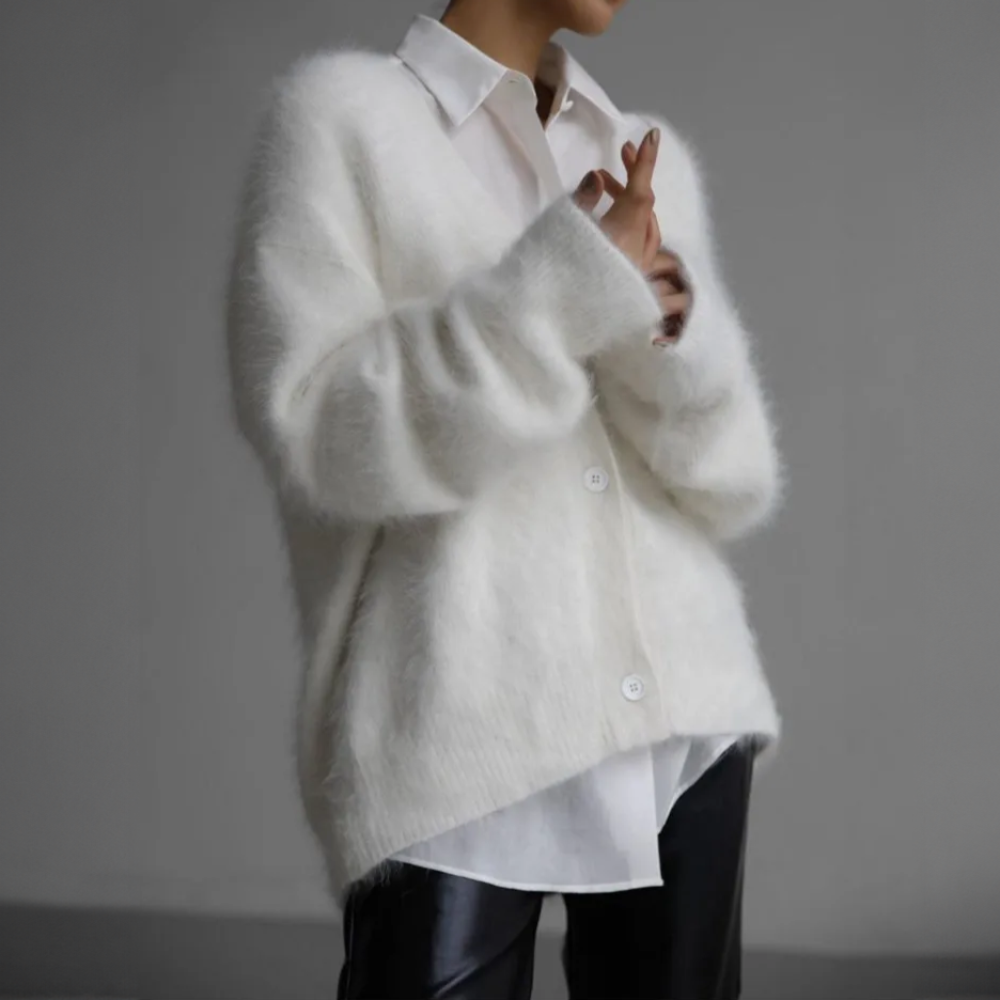 Cardigan in cashmere HAILEY — maglione comodo e morbido da indossare a strati