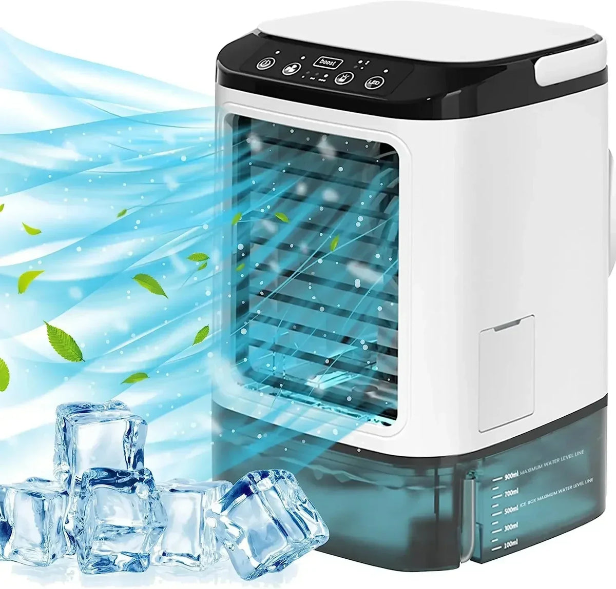 Mini ventilateur refroidisseur d’air Lyla — Double brumisation, veilleuse